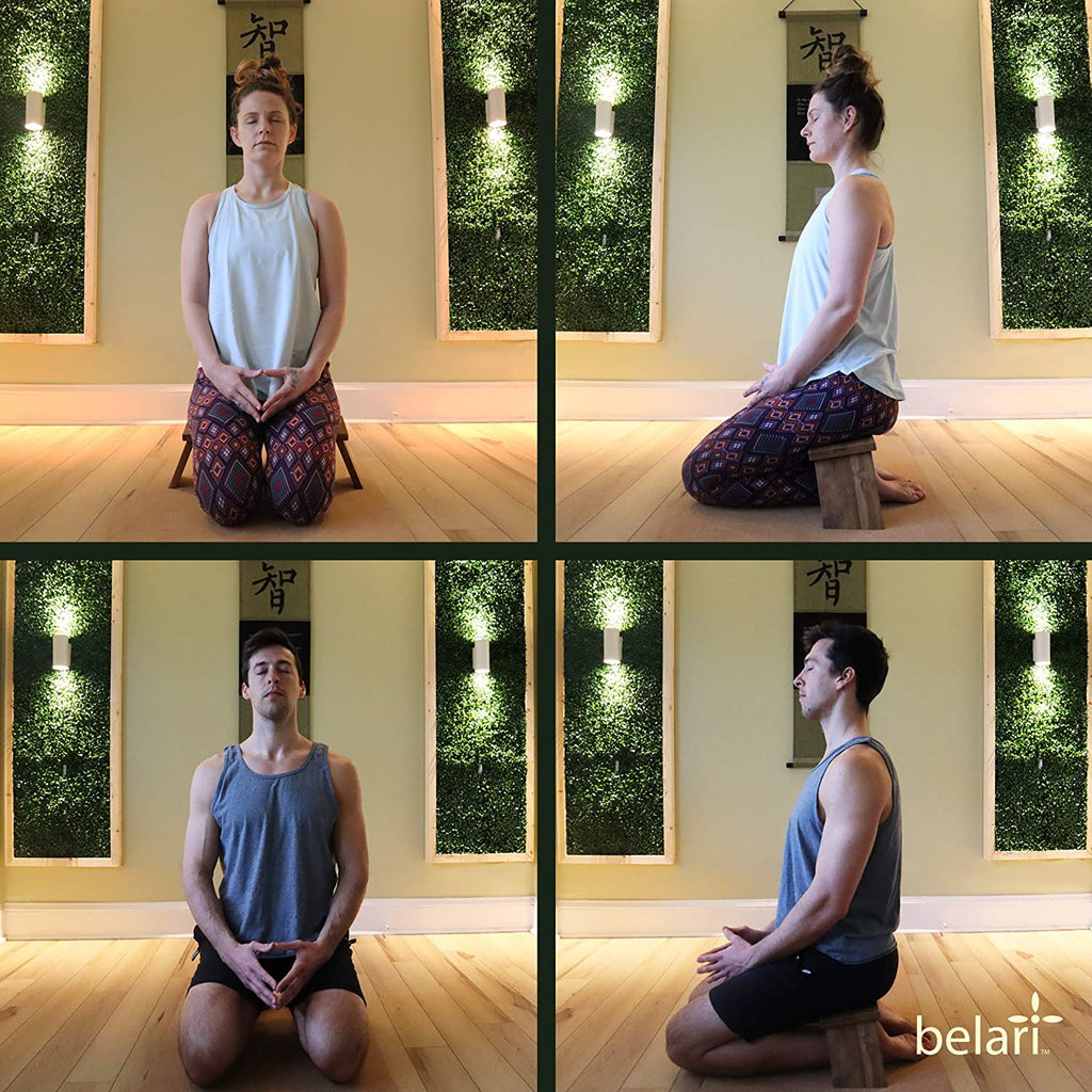 Teak Meditation Bench - Meditation Seat - Meditation Stool - Kneeling Meditation Chair - Portable Folding Meditation Bench - Seiza Yoga Meditation Bench - Prayer Bench (Teak)