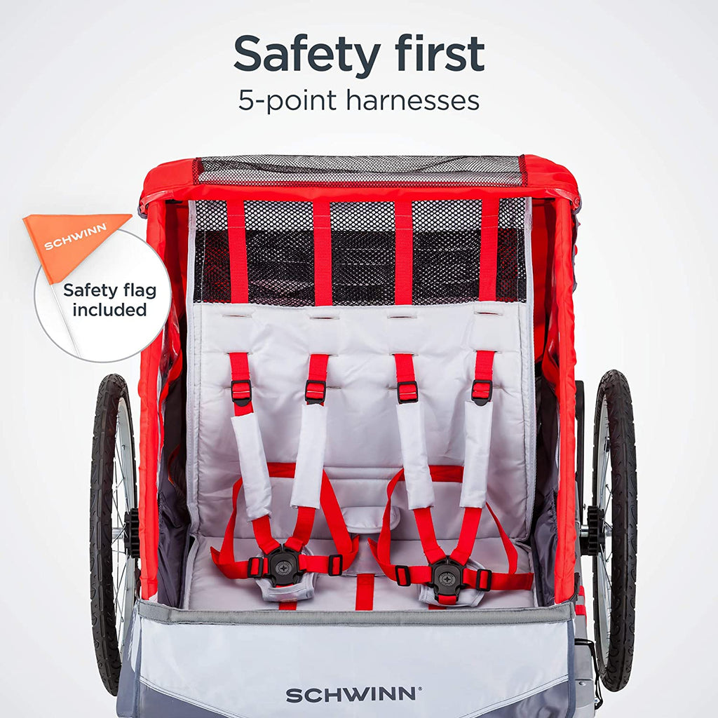 Trailblazer Plus, Trailblazer, Joyrider or Echo Kids Bike Trailer, Single or Double Seat, Universal Coupler, Folding Frame, Quick-Release Wheels, Canopy,  Bike Trailer for Kids