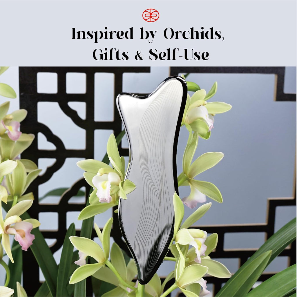 Stainless Steel Gua Sha Facial Tools - Acupressure & Gua Sha for Face Massage, Jawline Sculpting, Puffiness Reduction, Skin Care Tool (Silver)