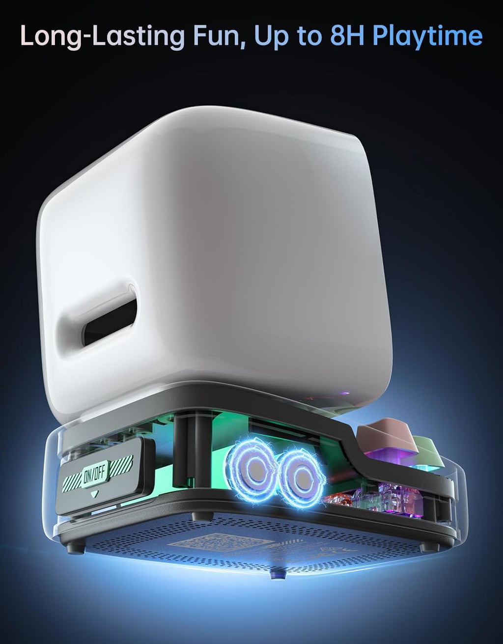 Ditoo Retro Pixel Art Game Bluetooth Speaker with 16X16 LED App Controlled Front Screen (White)