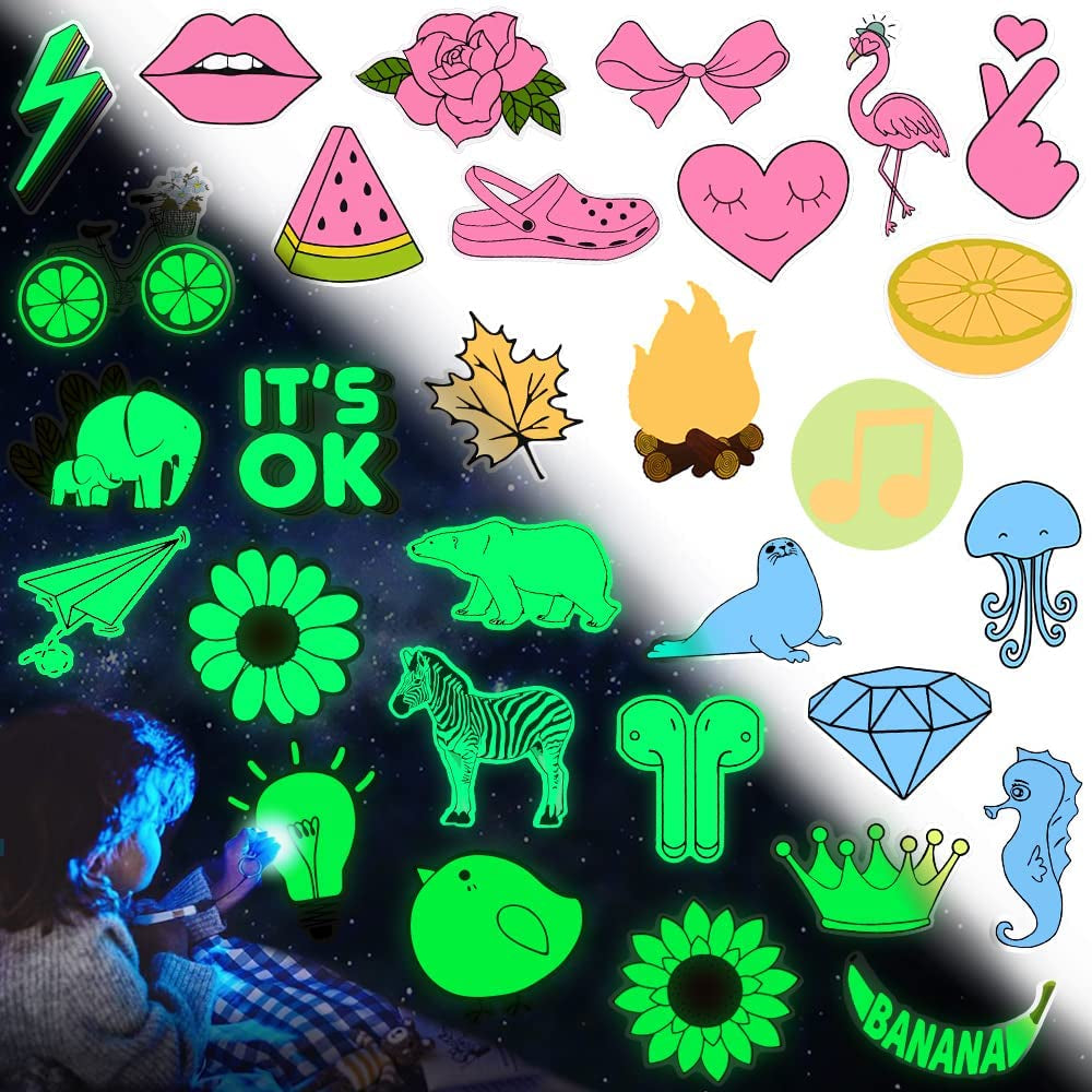 Glow in the Dark Stickers for Wall Stickers for Kids Glow in Dark Stickers for Decor Kids Bedroom Stocking Stuffers 30Pcs