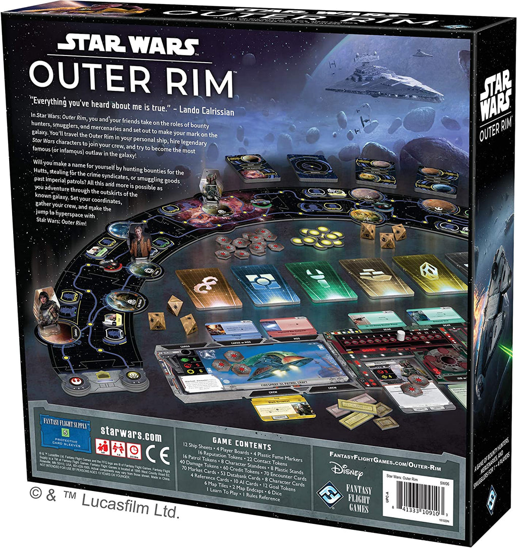 Star Wars Outer Rim Board Game - Strategy Game, Fun Family Adventure for Kids & Adults, Ages 14+, 1-4 Players, 3-4 Hour Playtime