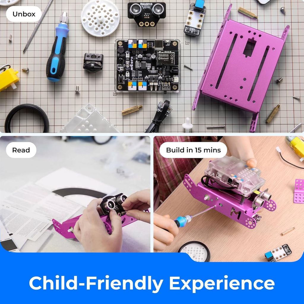 Mbot Robot Kit, STEM Projects for Kids Ages 8-12 Learn to Code with Scratch Arduino, Robot Kit for Kids, Computer Programming for Beginners Gift for Boys and Girls 8 Pink