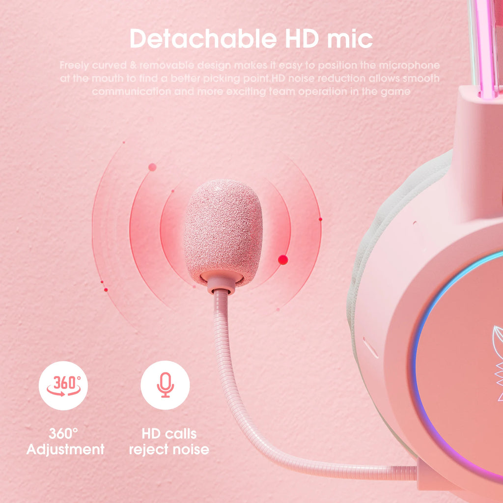 X15 Pro Wired Headphones with RGB Head Beam Flexible Mic Button Control Gaming Headset Gamer for Compute PC