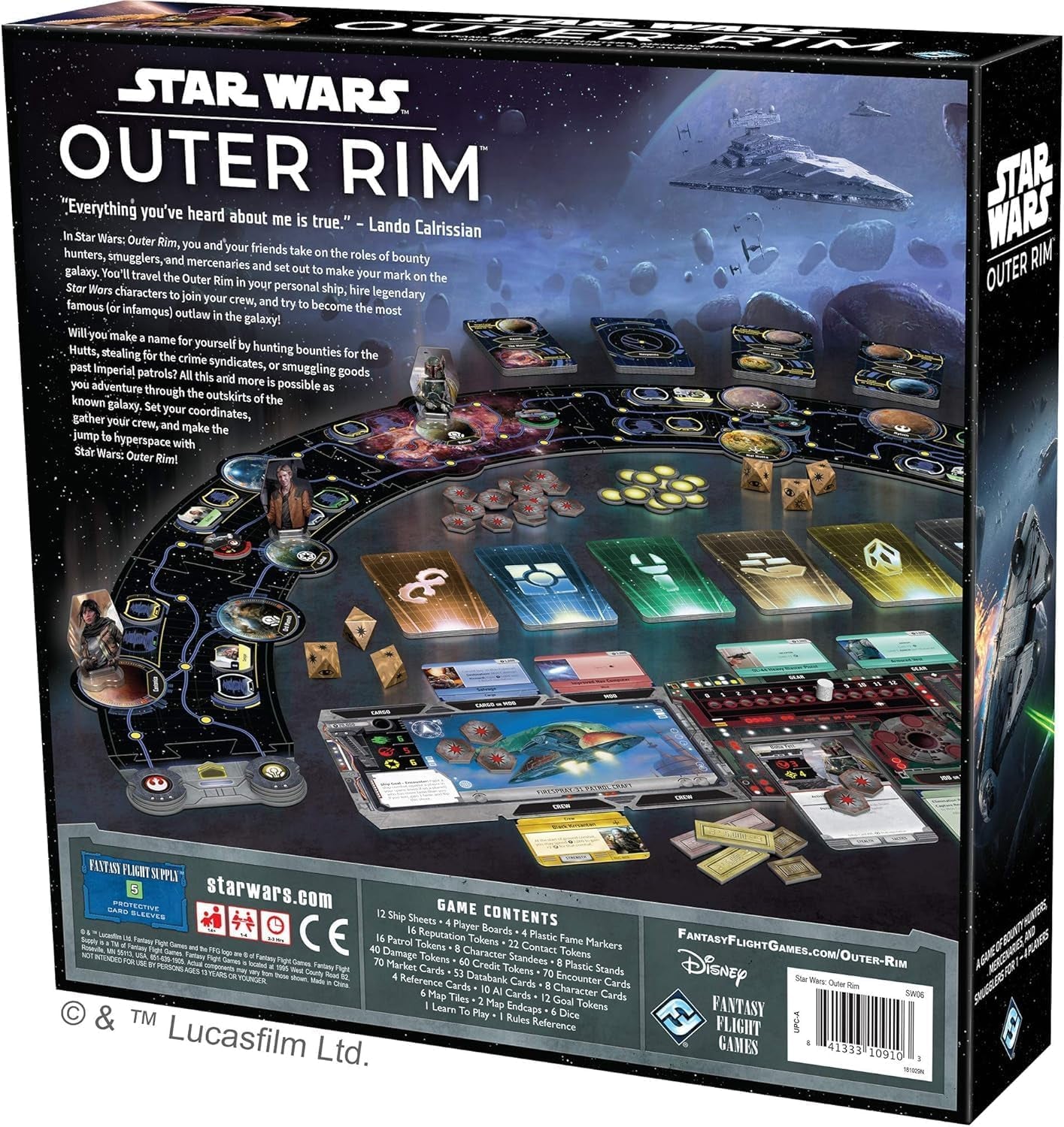 Star Wars Outer Rim Board Game - Strategy Game, Fun Family Adventure for Kids & Adults, Ages 14+, 1-4 Players, 3-4 Hour Playtime