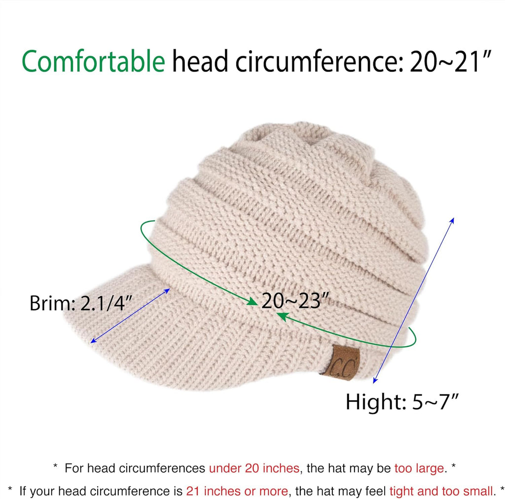 Hatsandscarf Exclusives Women'S Ribbed Knit Hat with Brim (YJ-131)(YJ-2023)